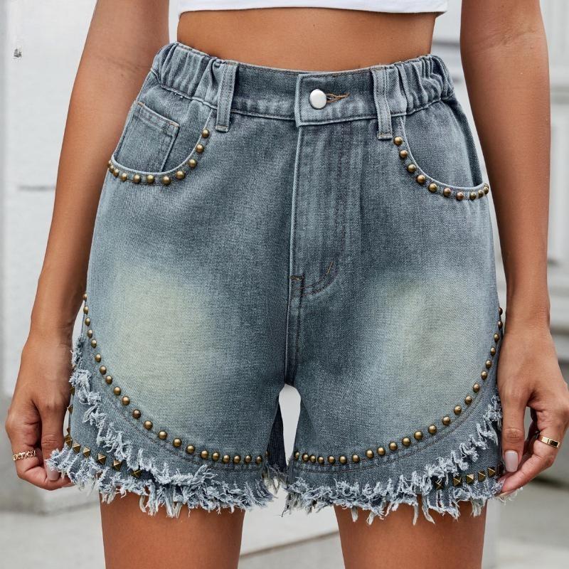 Damenmode, lässig, einfarbig, bedruckt, Sport-Shorts mit hoher Taille