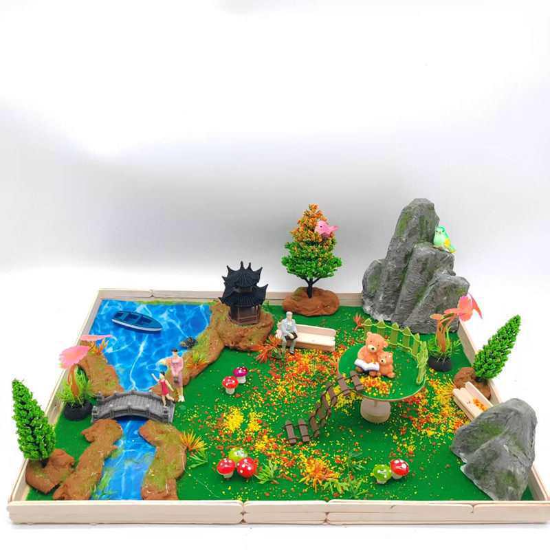 DIY Model Landscape Kit: Green Plants & Scenery Ornaments for Children's Creative Crafting