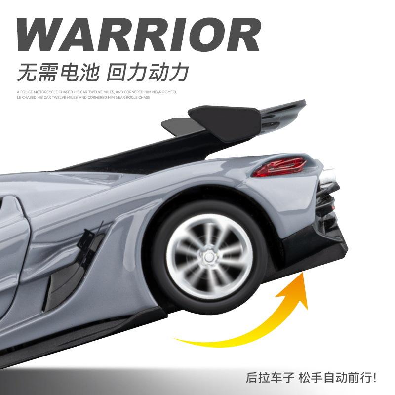 1:36-Zoll-Jesko-Supercar-Modellspielzeug aus Metallguss mit Licht, Musik und Rückziehmechanismus – ein tolles Geschenk für Jungen!