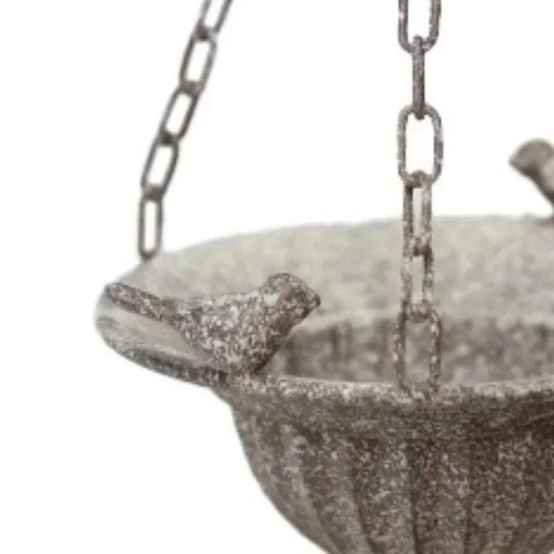 Home Furnishings Courtyard Hanging Decoration Garden Ironwork Retro Style Make Old Iron Chains Birds Flower Pot Hat Shape Vase