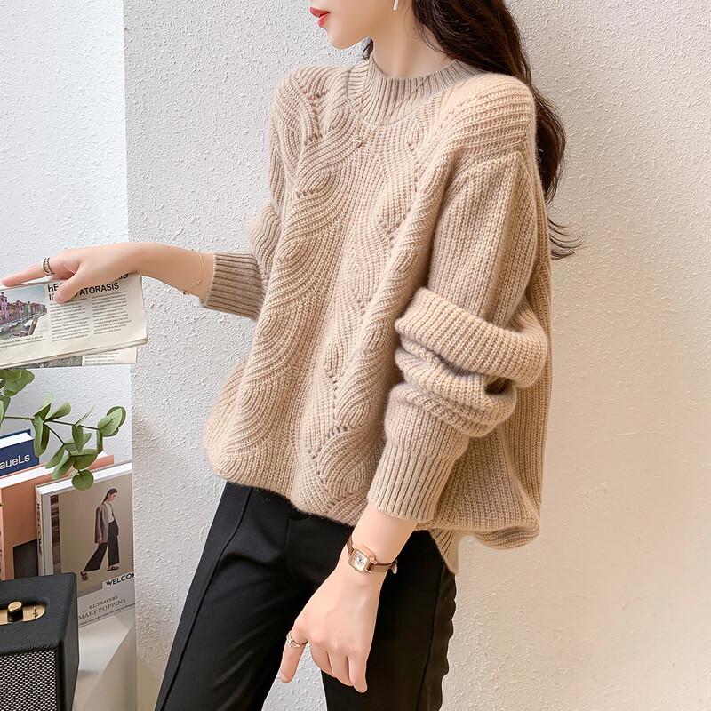 Mokana Women's Semi-High Collar Cashmere Sweater