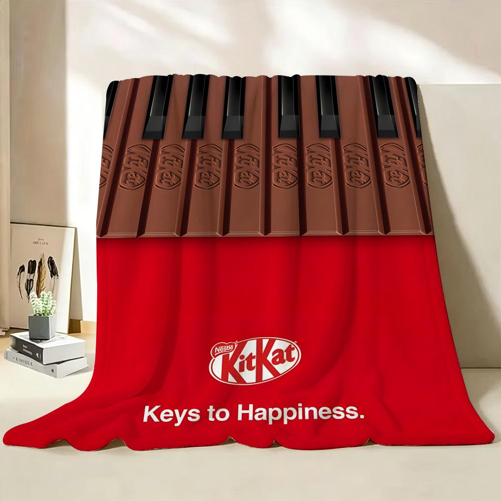 Snack K KitKat Throw Flannel Throw Blanket Suitable for Sofa Living Room Bedroom