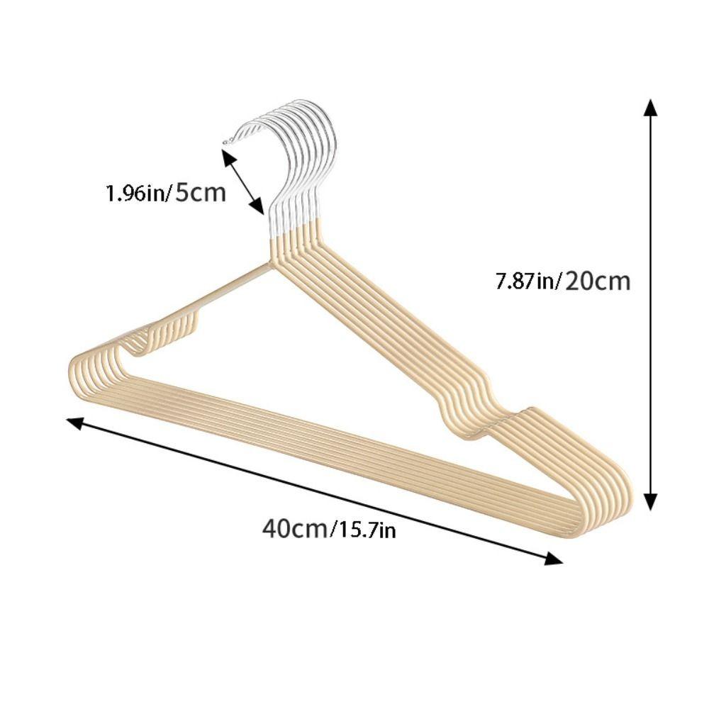 10PCS Clothes Hanger Non-Slip Rubber Coated Metal Shirt Blouse Hanger Heavy Duty Coat Suit Rack with Round Notches Dress Holder