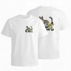 Abstract Cat Graphic Tee Cotton Crewneck T-Shirt Daily Wear Short Sleeve