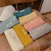 Little White Rabbit Corduroy Pencil Case – Vintage Solid Color Stationery Bag for Students