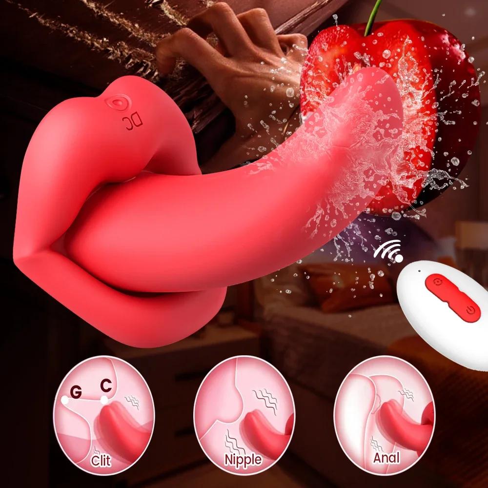 Tongue Licking Vibrator for Women Remote Control Panties Clitoris Stimulator G Spot Nipple Massager Adult Goods Female Sex Toys
