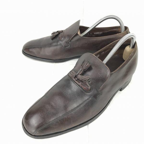 

Винтажные кожаные лоферы с кисточками Florsheim 80-90-х годов, слипоны, мужские 26,5, коричневые, синие, с окошком