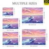 Vibrant Ocean Sunset Seascape Tapestry Wall Hanging Coastal Boat Nautical Decor Art Print Tropical Beach Room Decoration for Hom