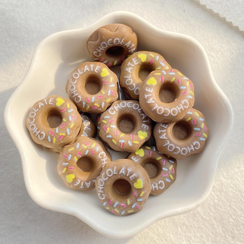 10pcs Mix Resin 3D Sweet Colorful Cartoon Donut Bread Flat back Simulation Foods Scrapbook Figurines DIY Decor Crafts