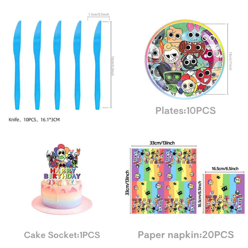 Dandys World Cartoon Party Set With Disposable Dinnerware And Decorations For Kids Event