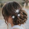4PCS INS Internet Celebrity Bride Hair Accessories Galaxy Rhinestones Hair Clips Wedding Party Hair Accessories Word Clip