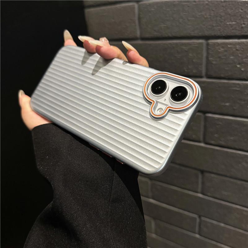 

Для Apple iPhone 16 Plus Pro Max рифленое зернистое покрытие металлическая краска анти отпечатки пальцев ПК ударопрочный противоскользящий чехол-накладка For iPhone 16 Pro Max серебряный