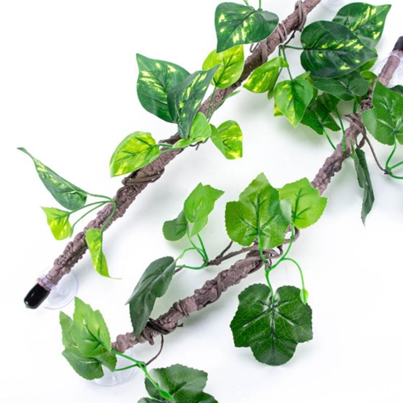 Artificial Branch for Reptiles Tanks Flexible and Safe Decoration Comfortable Environment Plant Vine with Suction Cup
