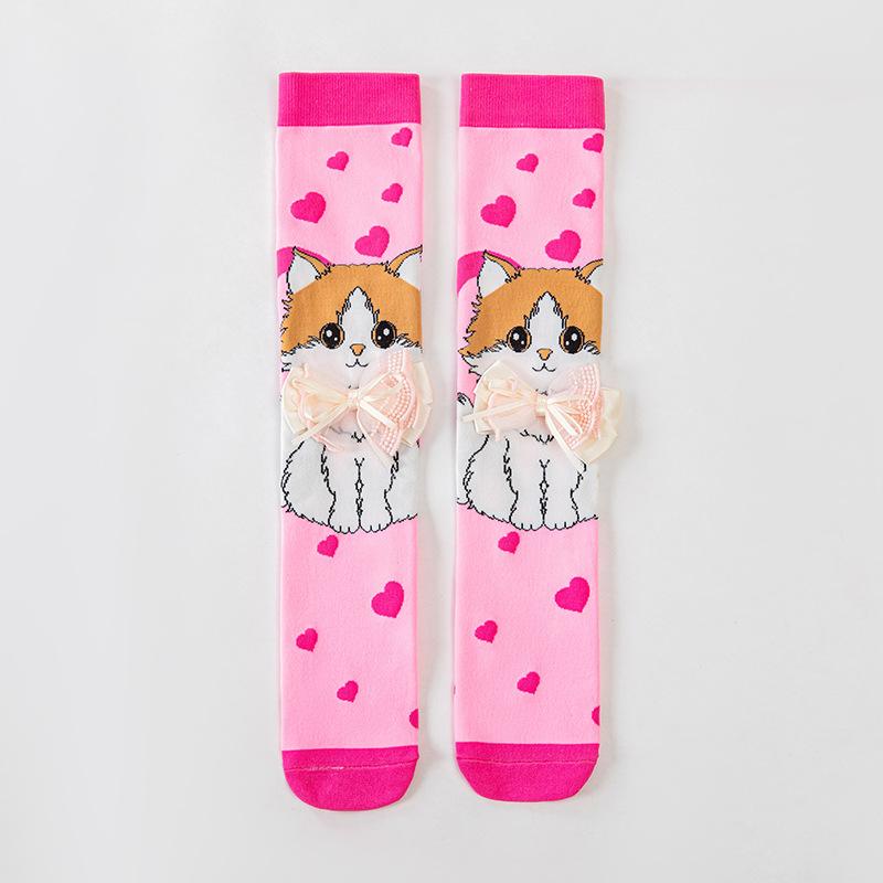 Cartoon Funny Knee Stockings Animal Patten Long Socks Girls Ladies Breathable Socks