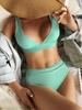 2023 V-Neck High Waist Split Bikini Swimsuit