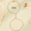 Kinitial Exquisite and fashionable laser plated palm chain Bracelet with ring Chain Hand chain gave her an anniversary gift
