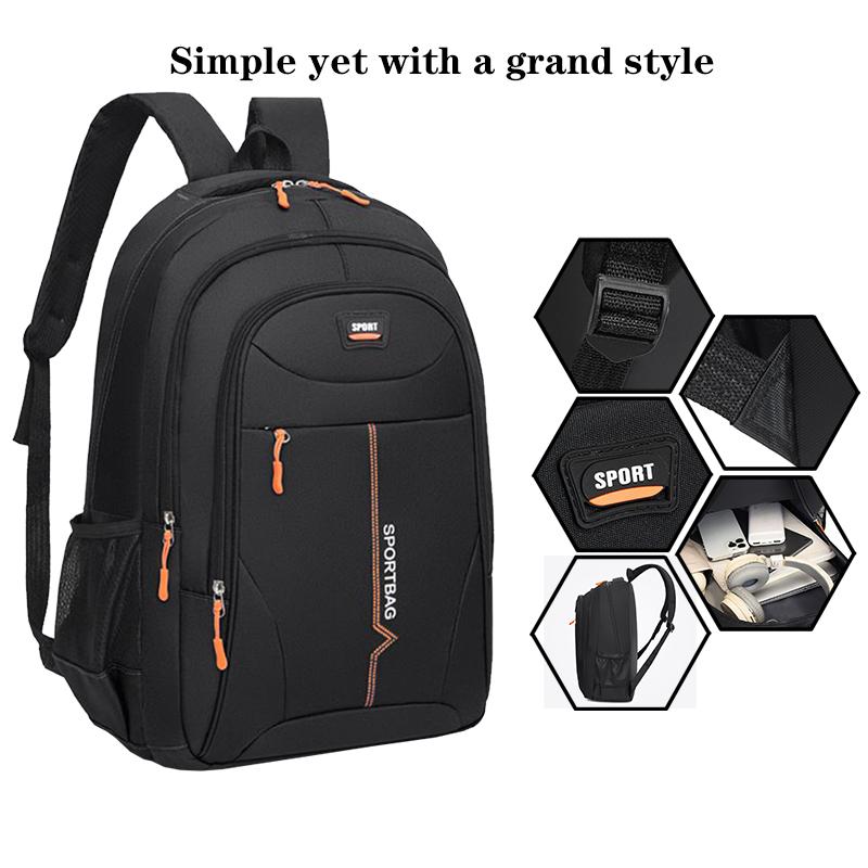Men'S Double-Shoulder Bag With Multiple Compartments, Suitable For School And Travel, Made Of Nylon Material