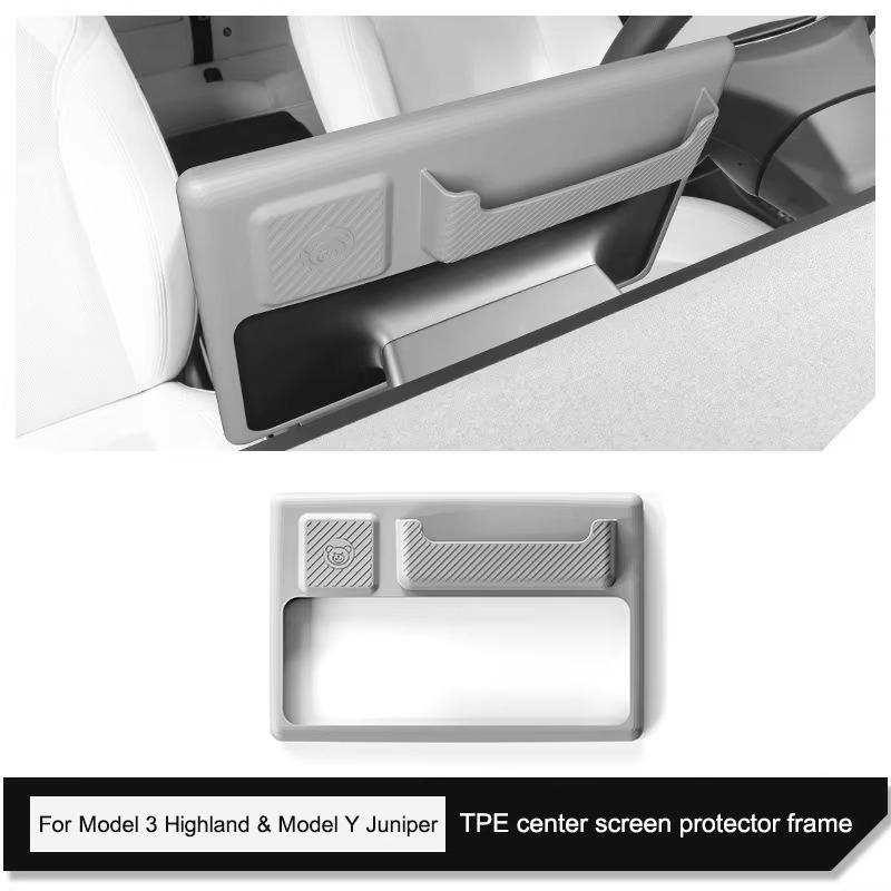 For Tesla Model Y/3 -2025 Protector Frame Edge Cover Model Y Juniper Navigation Screen TPE Protective Case Card Organizer