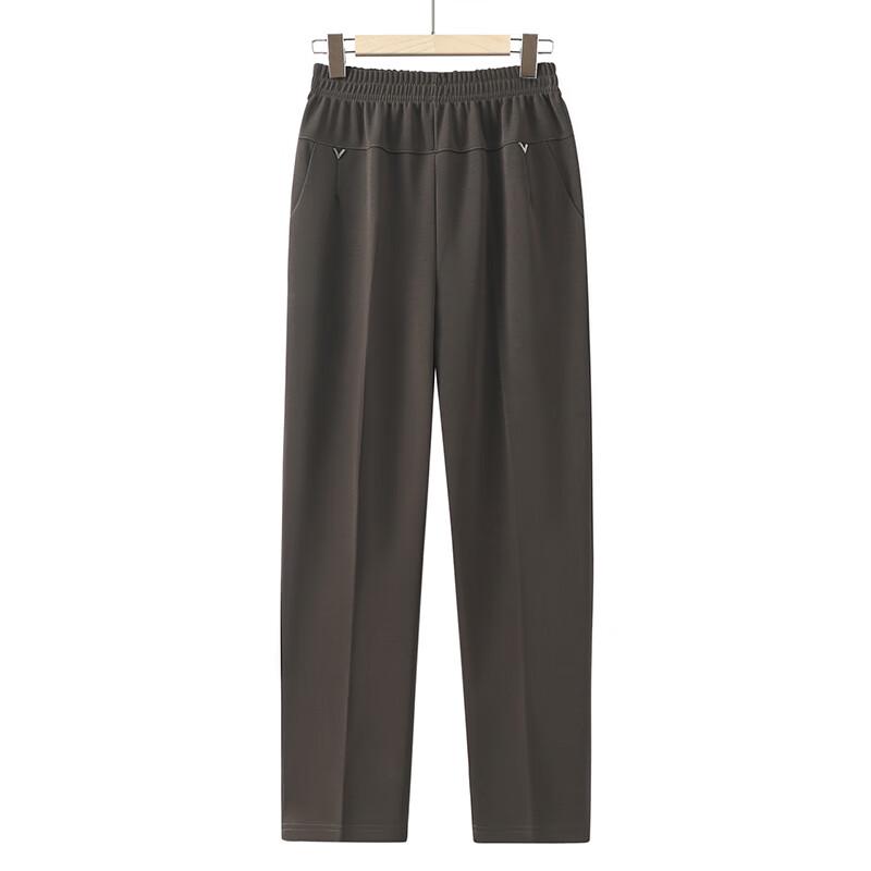 XUEXI Women's Casual Elastic Waist Straight-Leg Trousers