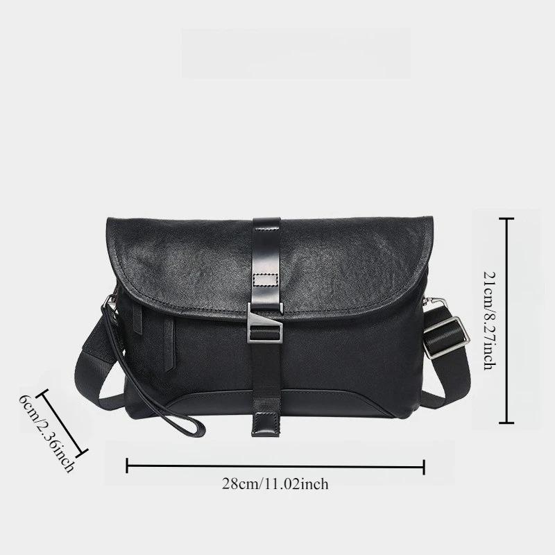Men's Casual Crossbody Bag Genuine Leather Fashi High-Grade Shoulder Bag First Layer Cowhide Chest Bag