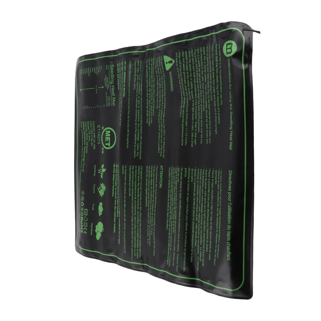 Covoraș de căldură pentru răsaduri 20x20in PU Covoraș de încălzire hidroponic Covoraș de încălzire pentru plante pentru germinarea semințelor