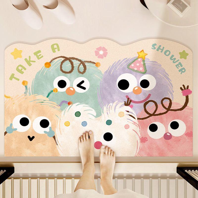 Cartoon bathroom absorbent floor mat fun toilet door diatom mud non-slip foot pad household toilet quick-drying carpet