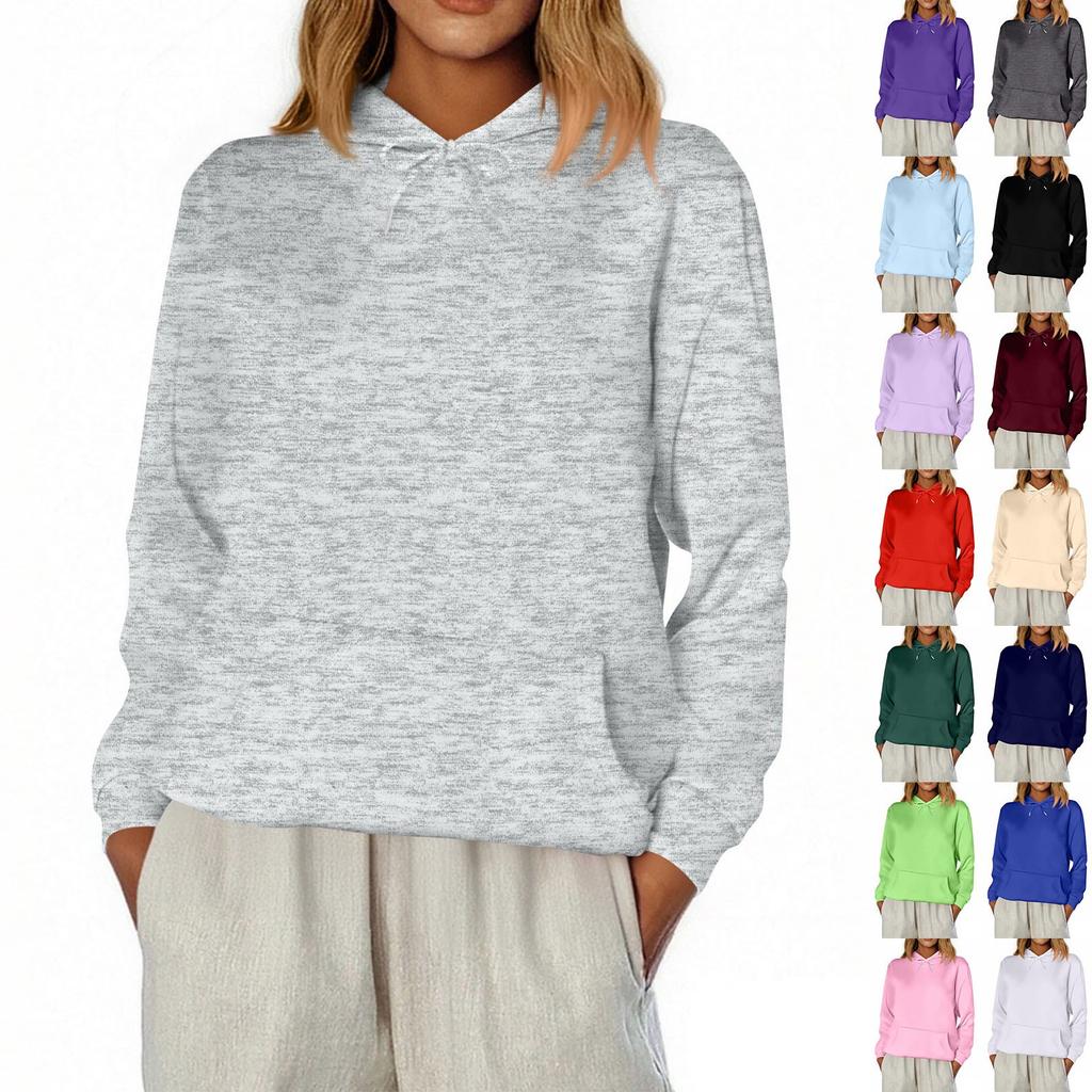 Dámská móda Denní ležérní mikina s dlouhým rukávem jednobarevná