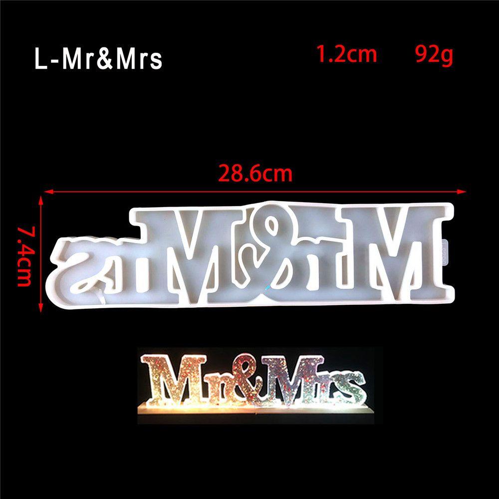 Birthday Casting Mold Home Decoration Mr&Mrs Silicone Letter Molds Alphabet Mould Epoxy Resin Mold