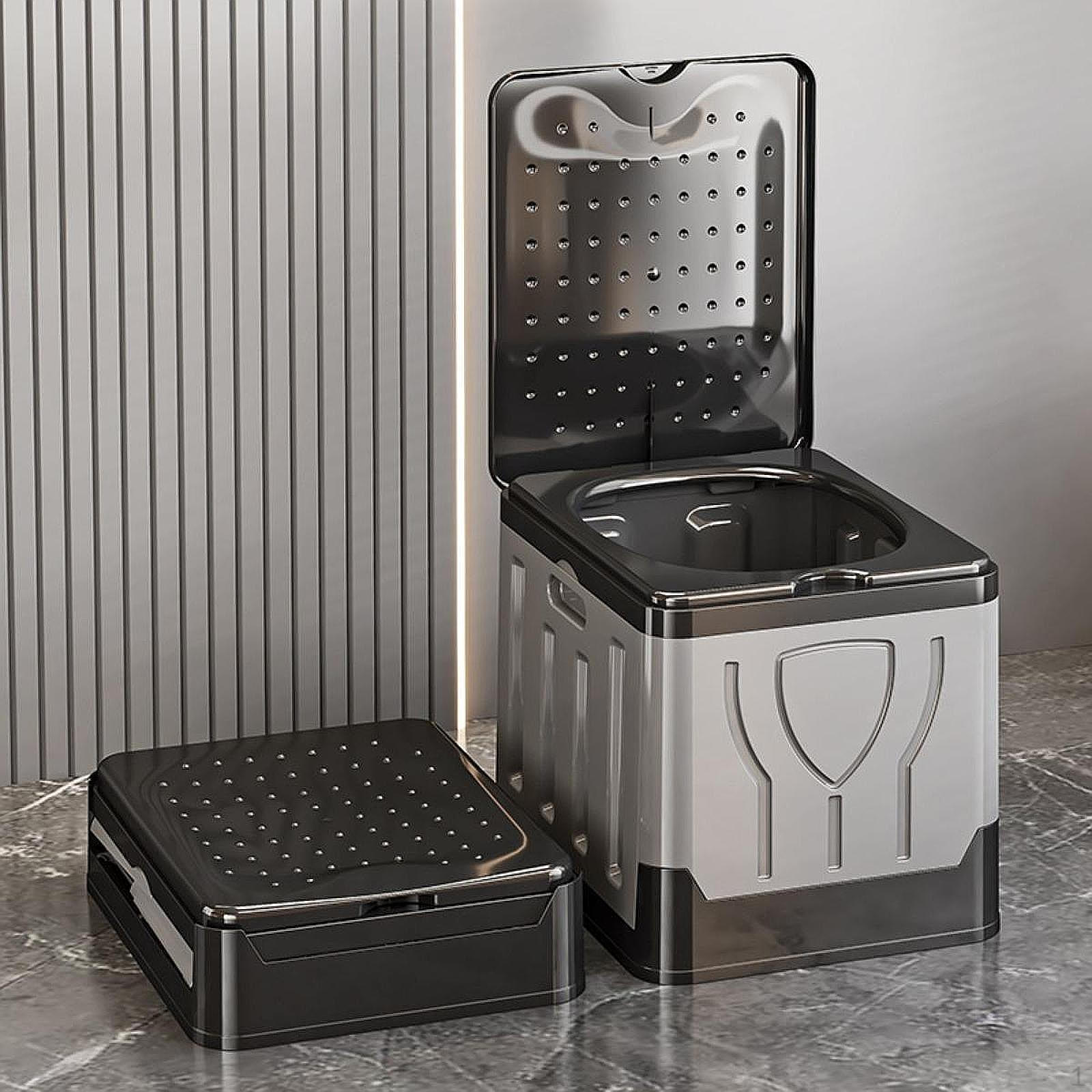 

Кемпинговый туалет, портативный складной ящик для хранения, многоцелевой легкий комод, ведро для путешествий серый