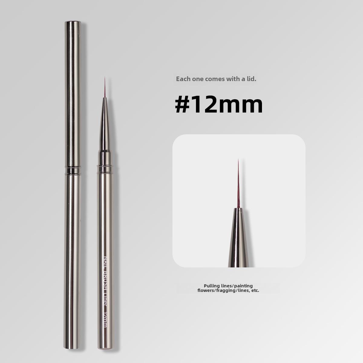 

Ультратонкая ручка для дизайна ногтей: Черный металлический держатель, длинный контур и инструмент для окрашивания цветов с колпачком