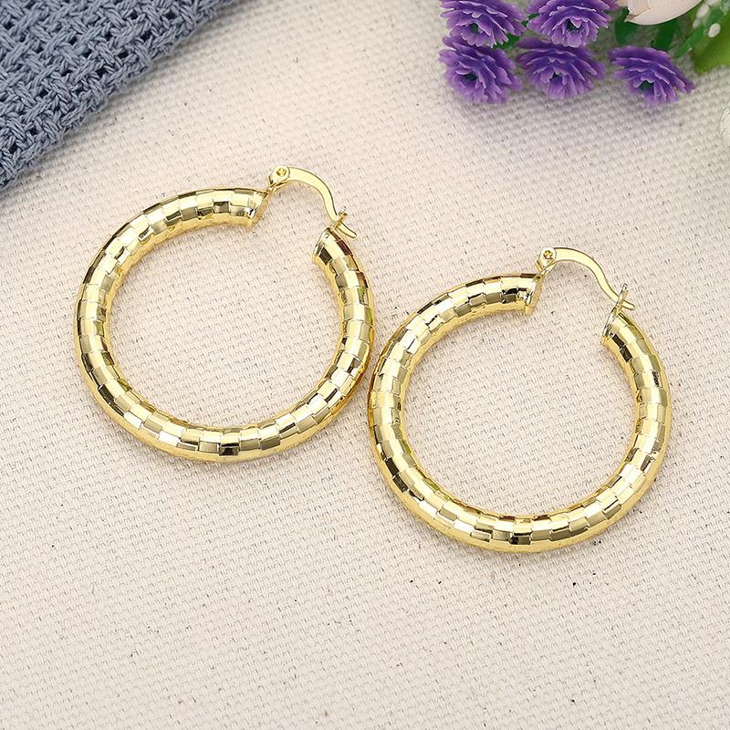 CAOSHI Vintage Exaggerated Hoop Earrings for Women Gorgeous Gold Color Earring Accessories Fashion Female Wedding Party Jewelry