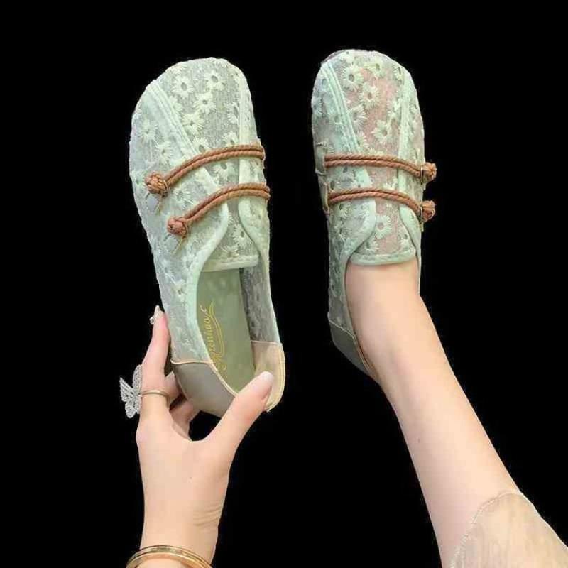 Soft-soled Low-cut Single Shoes - New Style, Breathable Flat-bottom Mesh Surface Shoes for Women