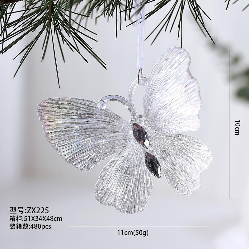 Transparent Colorful Christmas Pendant Acrylic Crystal Pendant Christmas Decorations Drop Ornaments Festive/Party Supplies