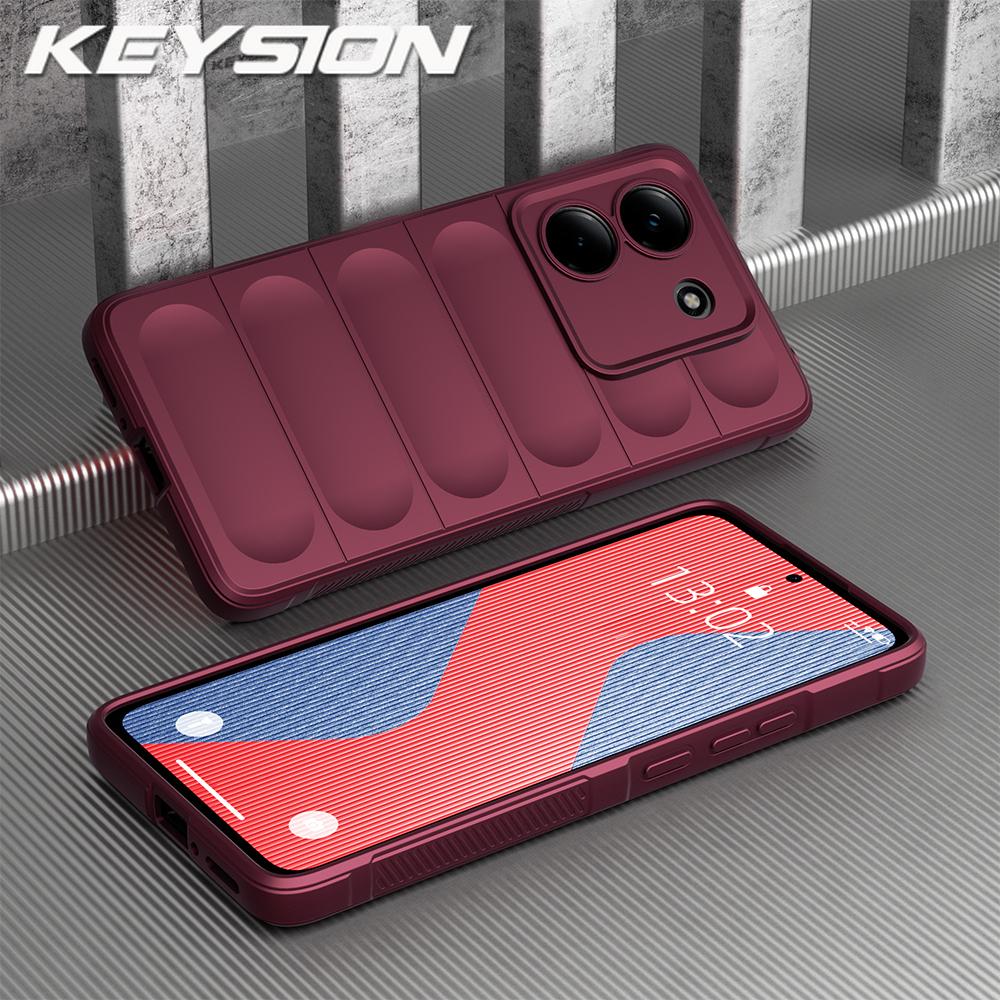 KEYSION Shockproof Matte Phone Case for Xiaomi POCO M7 Pro 5G Anti-skid Soft Silicone Phone Back Cover for Xiaomi POCO M7 Pro 5G