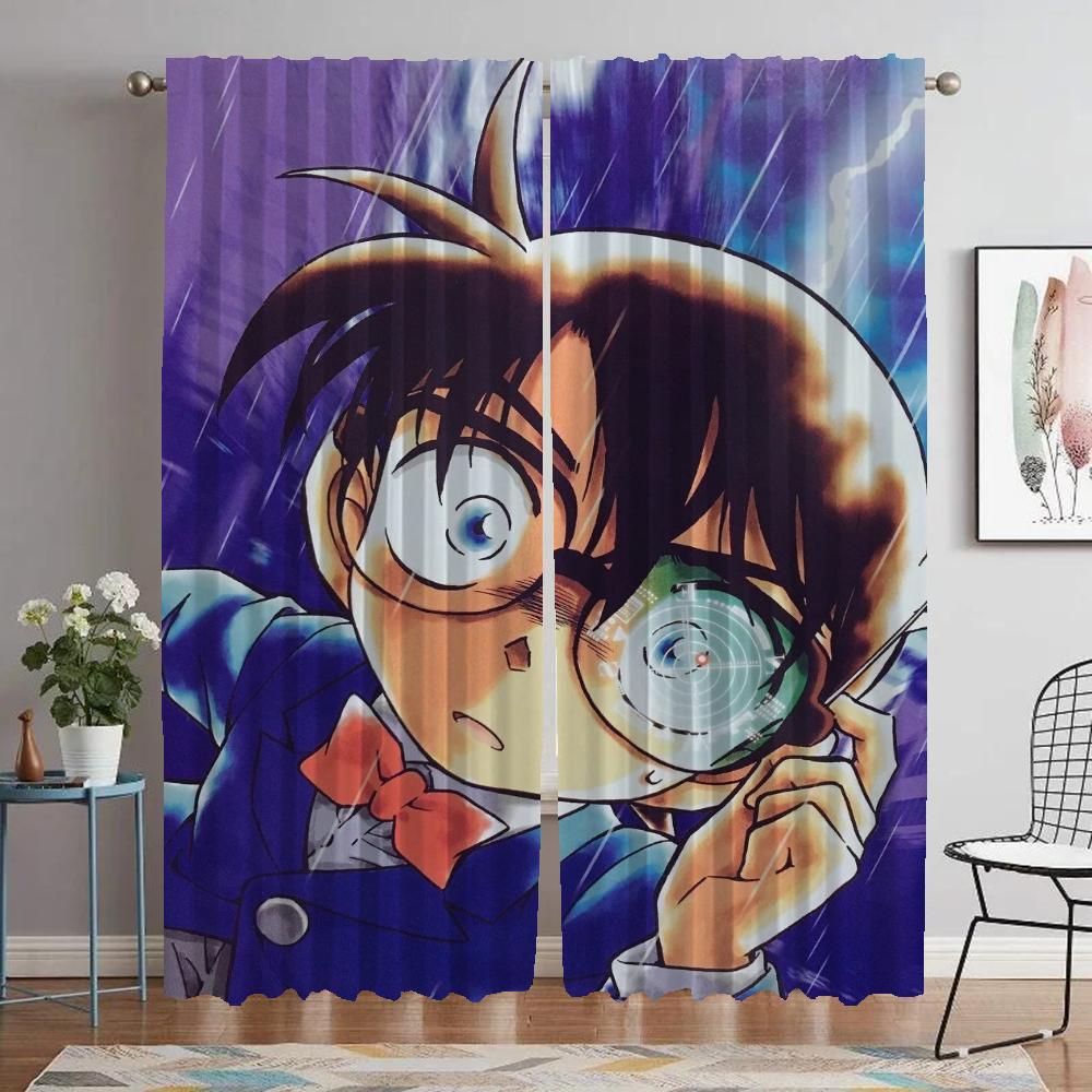 

Detective Conan Anti-mosquito Curtains for Camera Elegant Room Curtains 2 Pieces Partition Tulle for Bedroom Living Room Curtain W50xH70cmx2pcs-CL