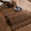 Table Flag Green Solid Woven Natural Material American Holiday Hemp Rope Dinner Mat Tableware Mat Tassel Bowl Mat