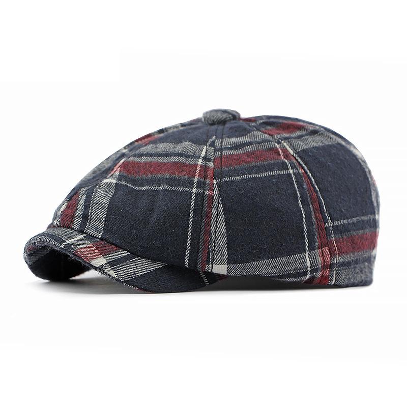 Hat Men's Octagonal Hat British Vintage Newsboy Hat