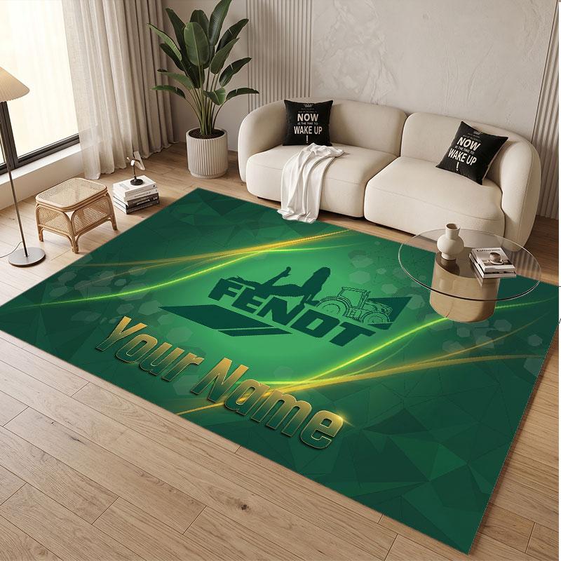 Custom Rug Fendt Pattern Print Name Text Soft Non‑Slip Floor Carpet for Home Indoor Decoration