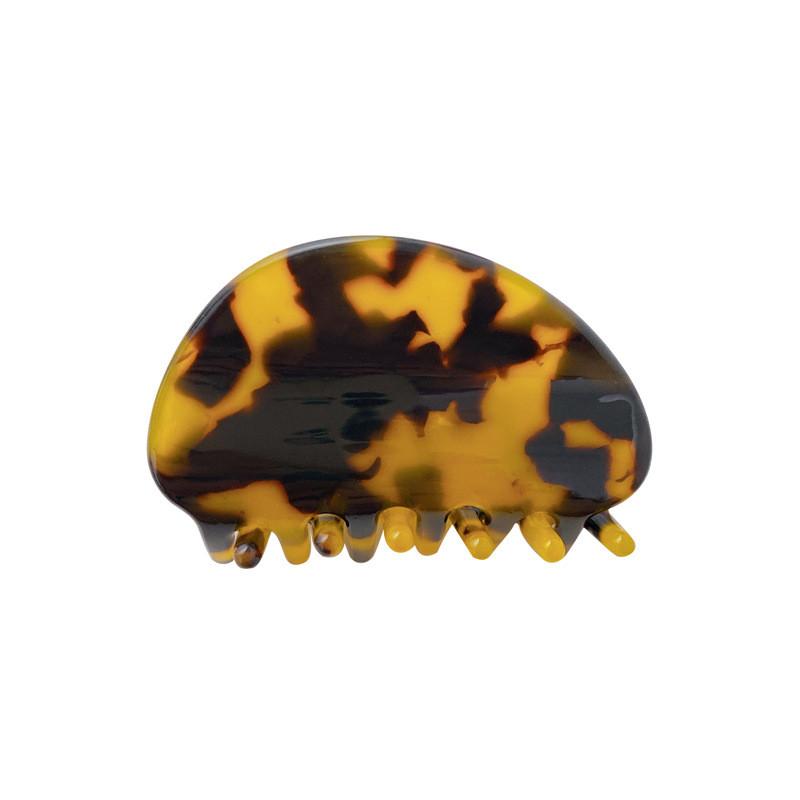 Elegant 5cm Cow Print Oval Hair Claw Clip For Women Handmade Vintage Hairpiece