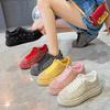 Damen Sommer Mikrofaser Weiße Schuhe Voll Diamant Sportliche Freizeit-Sneaker Modisch Vielseitig Dicksohlige Damenschuhe