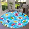 1pc Baby Shark Pattern Round Carpet, Made of Polyester,Perfect for Decorating Office Chairs, Living Rooms Fplt134