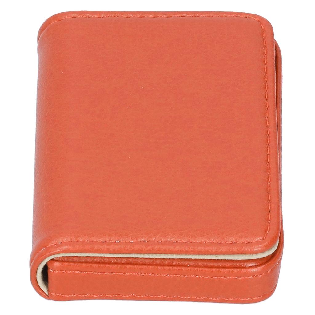 Vis visitkortsetui med magnetlås Bärbar namnkortshållare Gåva för män kvinnor Orange 001#
