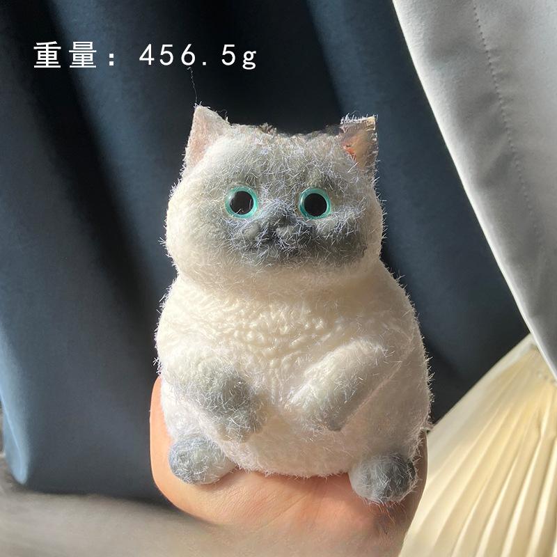 Non-Toxic Cute Big Cat Taba Squishy Silicone Fuzzy Super Big Plush Cat Handmade Kitten Squeeze Toy Mochi Toy Hand Relax Antistress Gift