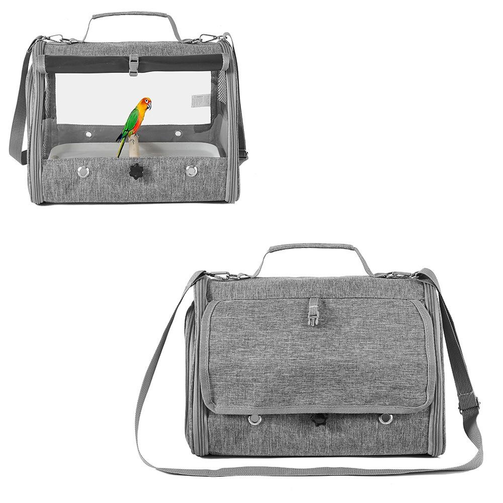Bird Cage Parrot Carrier with Perch and Tray for Birds Small Anmial Parakeet Lovebird African Gray Cockatie Pet Travel Bag