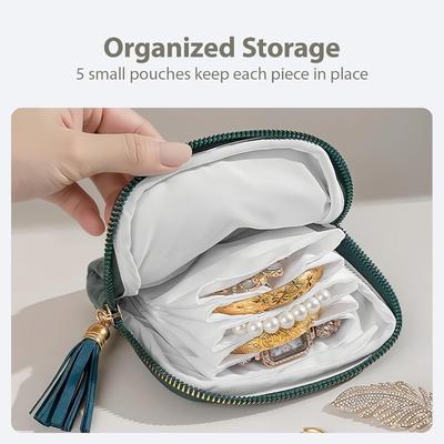 Reis Sieradendoos - Draagbare Organizer voor Kettingen, Ringen, Armbanden, Dames Rits Sieraden Tas, Handig en Praktisch