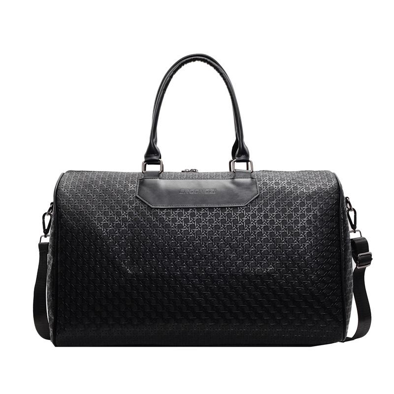 

Мужские и женские сумки для фитнеса на короткие расстояния для деловых поездок, дорожные сумки ручной клади большой вместимости из искусственной ткани в клетку чёрный