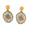Retro Bohemian Petal-Shaped Wooden Dangle Earrings - European & American Fashion