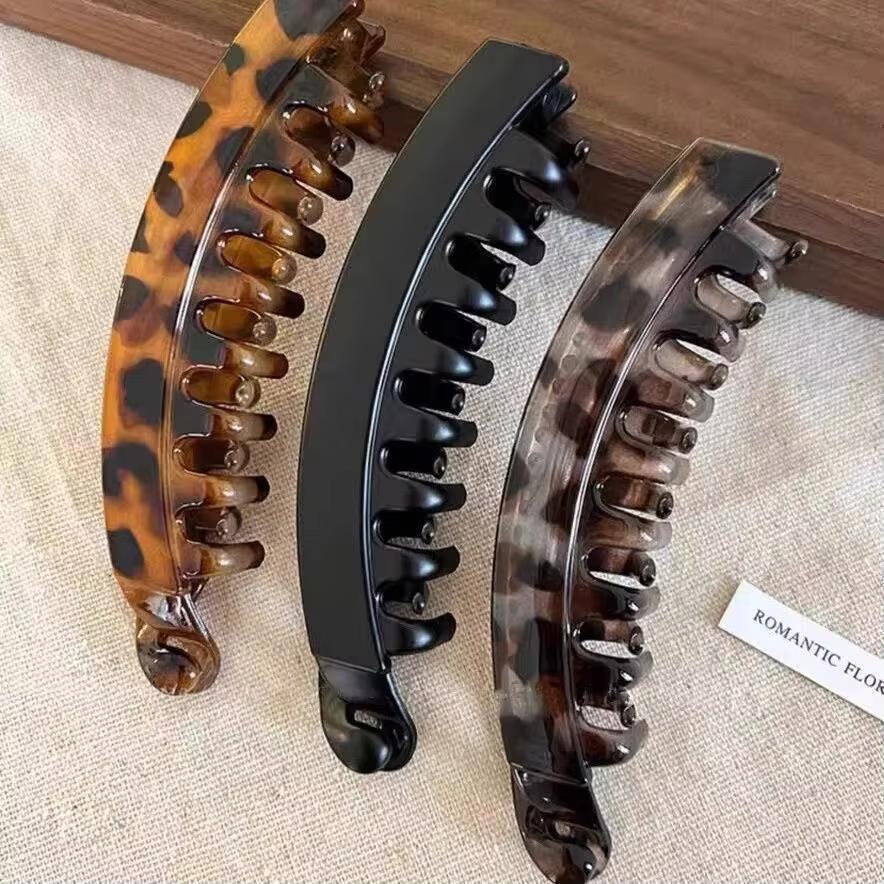 Banana Clip Fish Shaped Hairpin Tortoiseshell Solid Color Women Hair Accessories Hairgrip Twist Clamp Ponytail Barrette Headwear