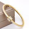 Elegant Slim Waist Titanium Steel Bracelet with Diamond Inlay, 18K Gold, Women's Niche Design
