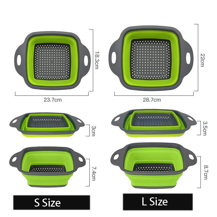 Over The Sink Colander Collapsible Chopping Board Storage Bucket Kitchen Washing Basket Vegetable Fruit Colanders Strainers New Kitchen Essentials